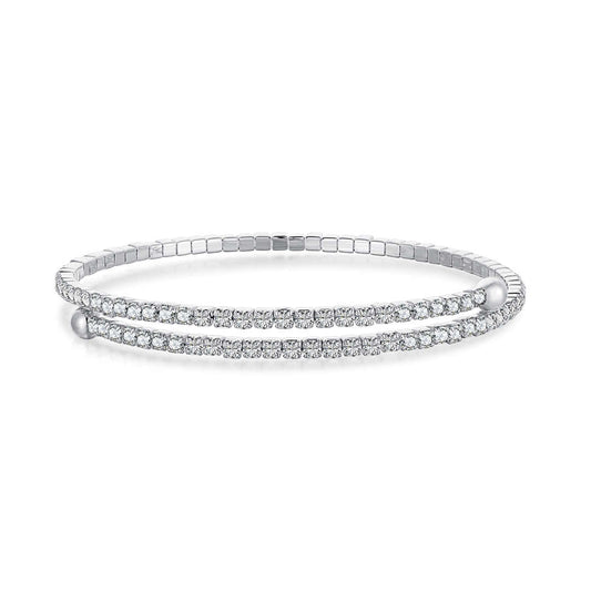 [ElanLuxe Jewelry]Row of Diamonds Round Fashion Bracelet