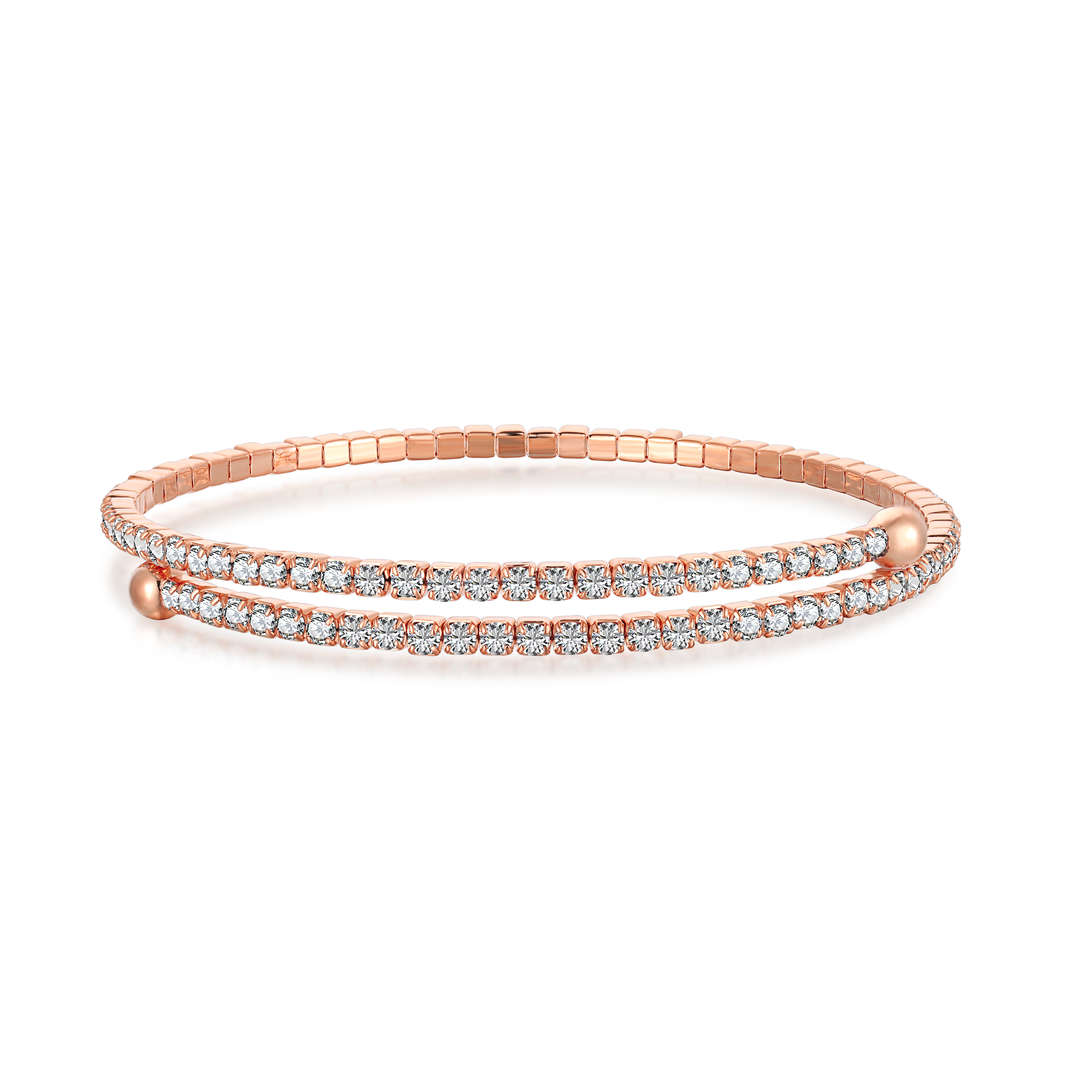 [ElanLuxe Jewelry]Row of Diamonds Round Fashion Bracelet
