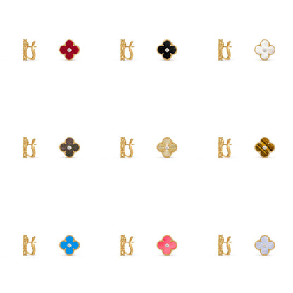 [ElanLuxe Jewelry]CLOVER 15MM MOP DIAMOND EARRINGS COLLECTION