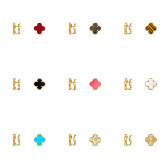 [ElanLuxe Jewelry]CLOVER 15MM MOP EARRINGS COLLECTION