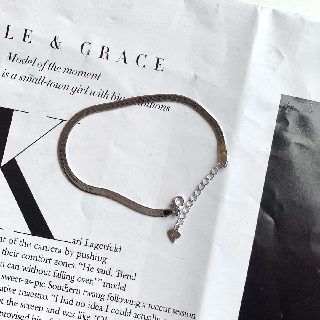 [ElanLuxe Jewelry]Flat Snake Bone Chain Blade Necklace