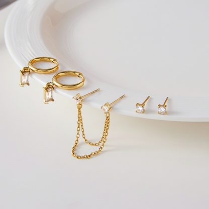 [ElanLuxe]Dina Essential Diamond Earrings Bundle