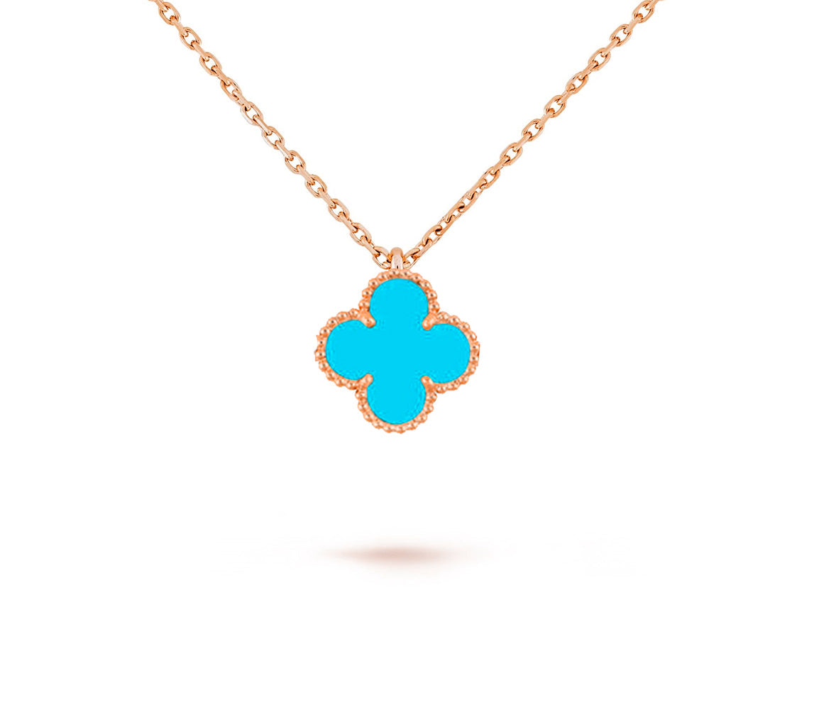 [ElanLuxe Jewelry]CLOVER MINI 9.5MM CARNELIANS NECKLACE COLLECTION