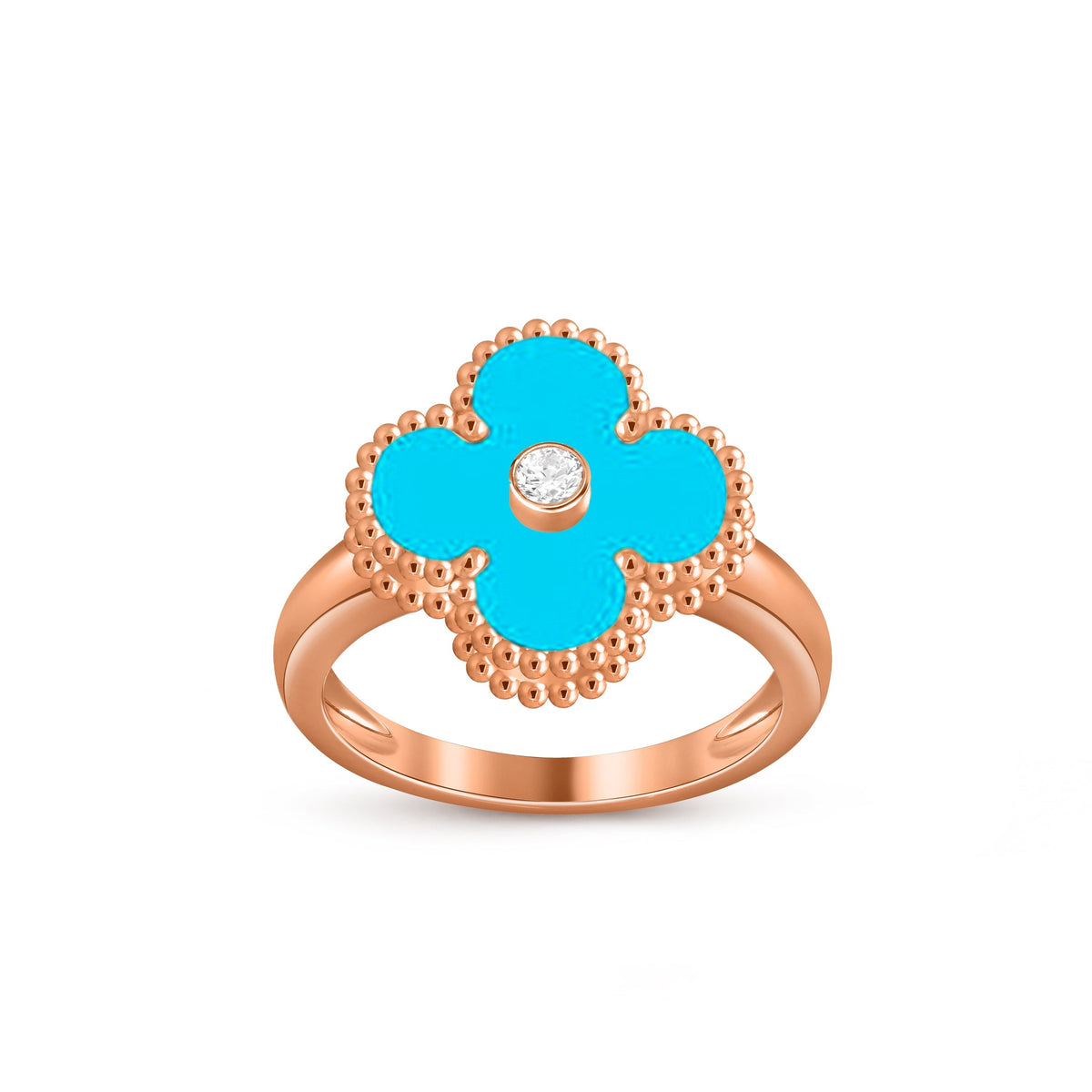 [ElanLuxe Jewelry]CLOVER DIAMOND RING ROSE GOLD COLLECTION