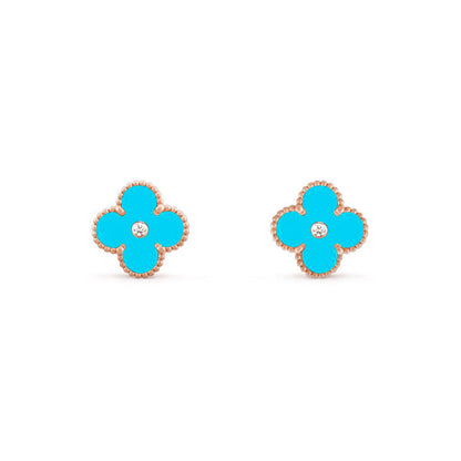[ElanLuxe Jewelry]CLOVER  15MM DIAMOND EARRINGS COLLECTION