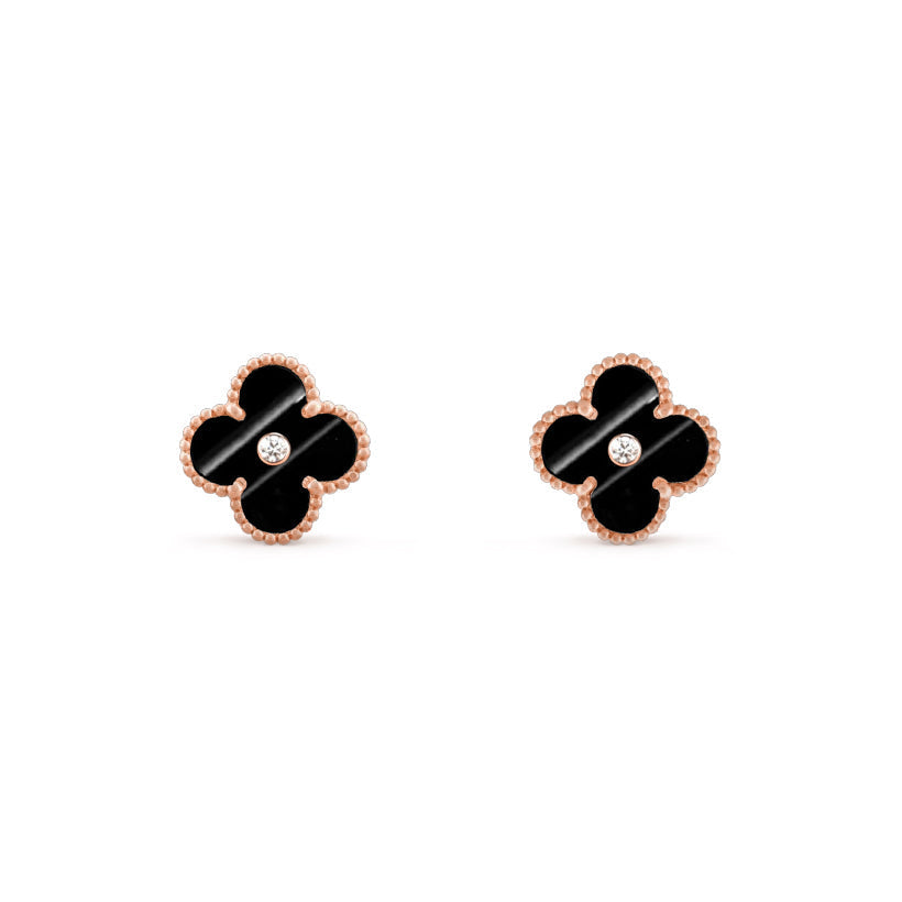 [ElanLuxe Jewelry]CLOVER  15MM DIAMOND EARRINGS COLLECTION