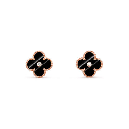 [ElanLuxe Jewelry]CLOVER  15MM DIAMOND EARRINGS COLLECTION