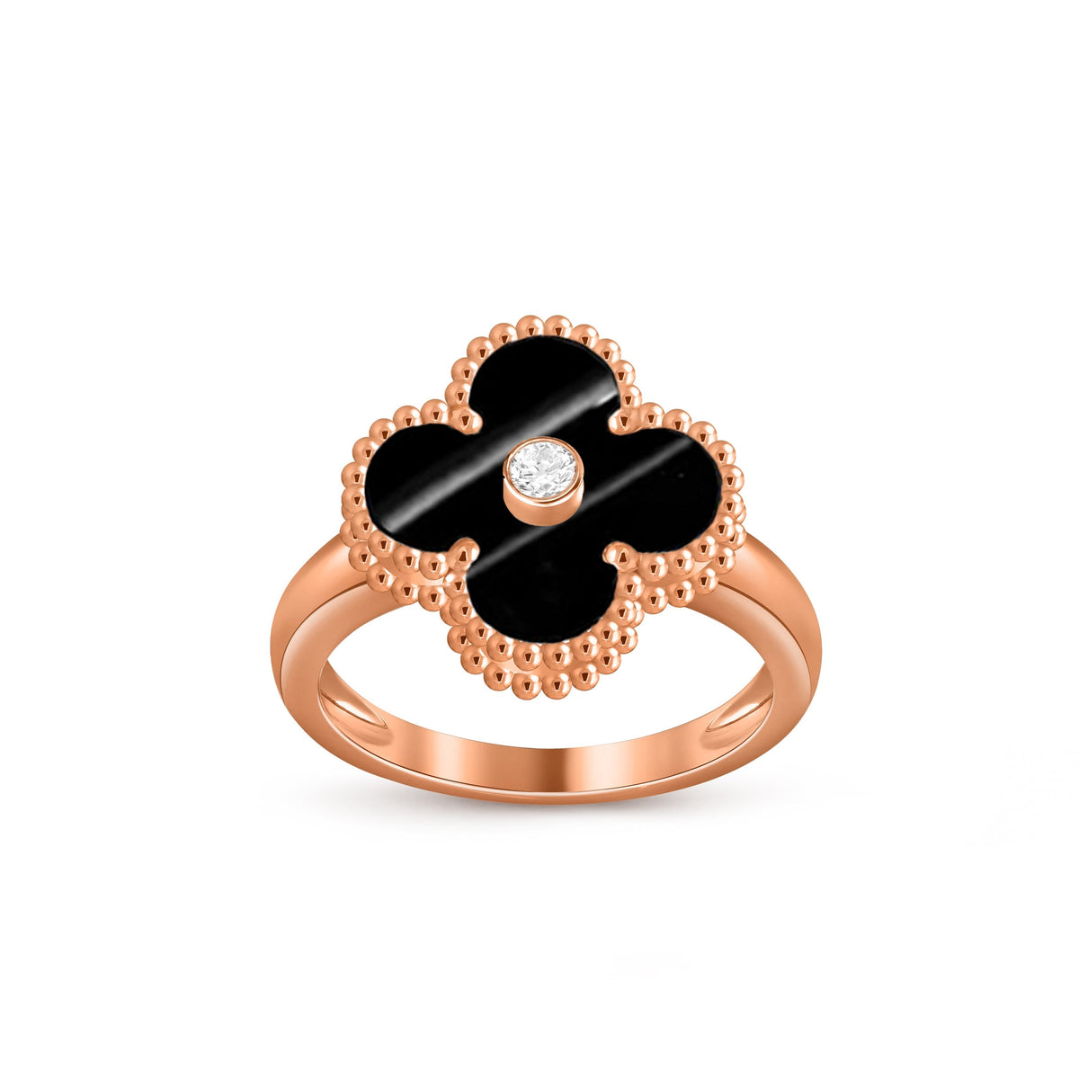 [ElanLuxe Jewelry]CLOVER DIAMOND RING ROSE GOLD COLLECTION
