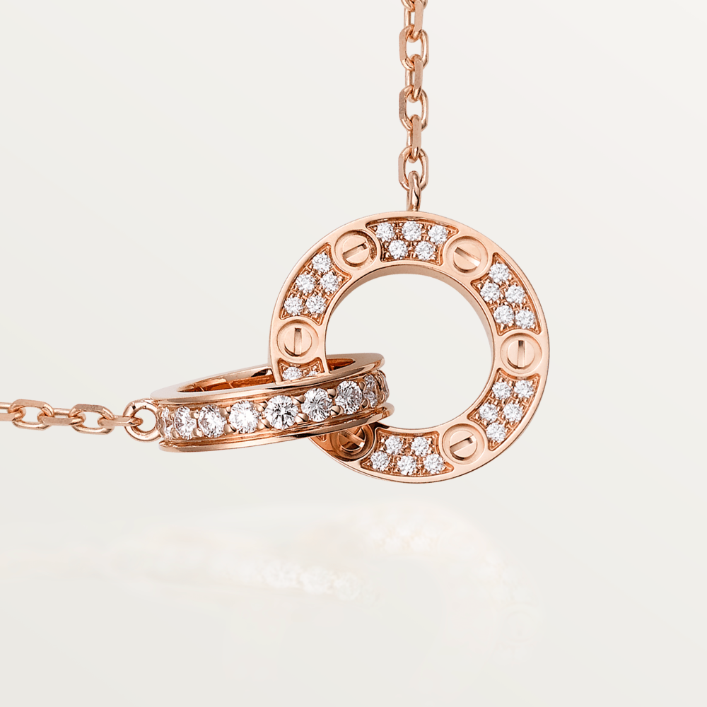 [ElanLuxe Jewelry]LOVE  FULL DIAMOND PENDANT NECKLACE