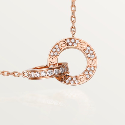 [ElanLuxe Jewelry]LOVE  FULL DIAMOND PENDANT NECKLACE