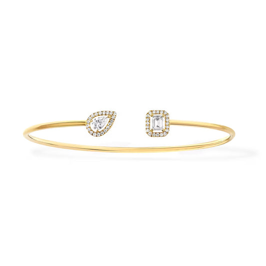 [ElanLuxe Jewelry]JONC FLEX MY TWIN TOI & MOI SILVER DIAMOND BRACELET