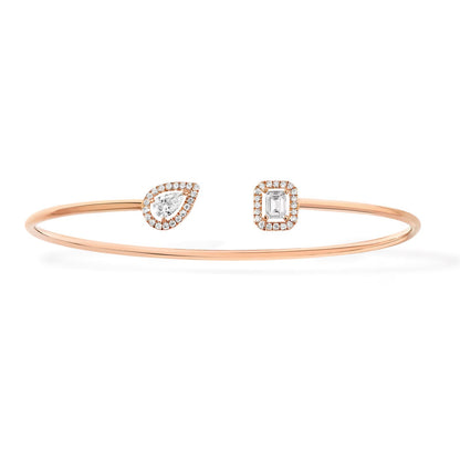 [ElanLuxe Jewelry]JONC FLEX MY TWIN TOI & MOI SILVER DIAMOND BRACELET