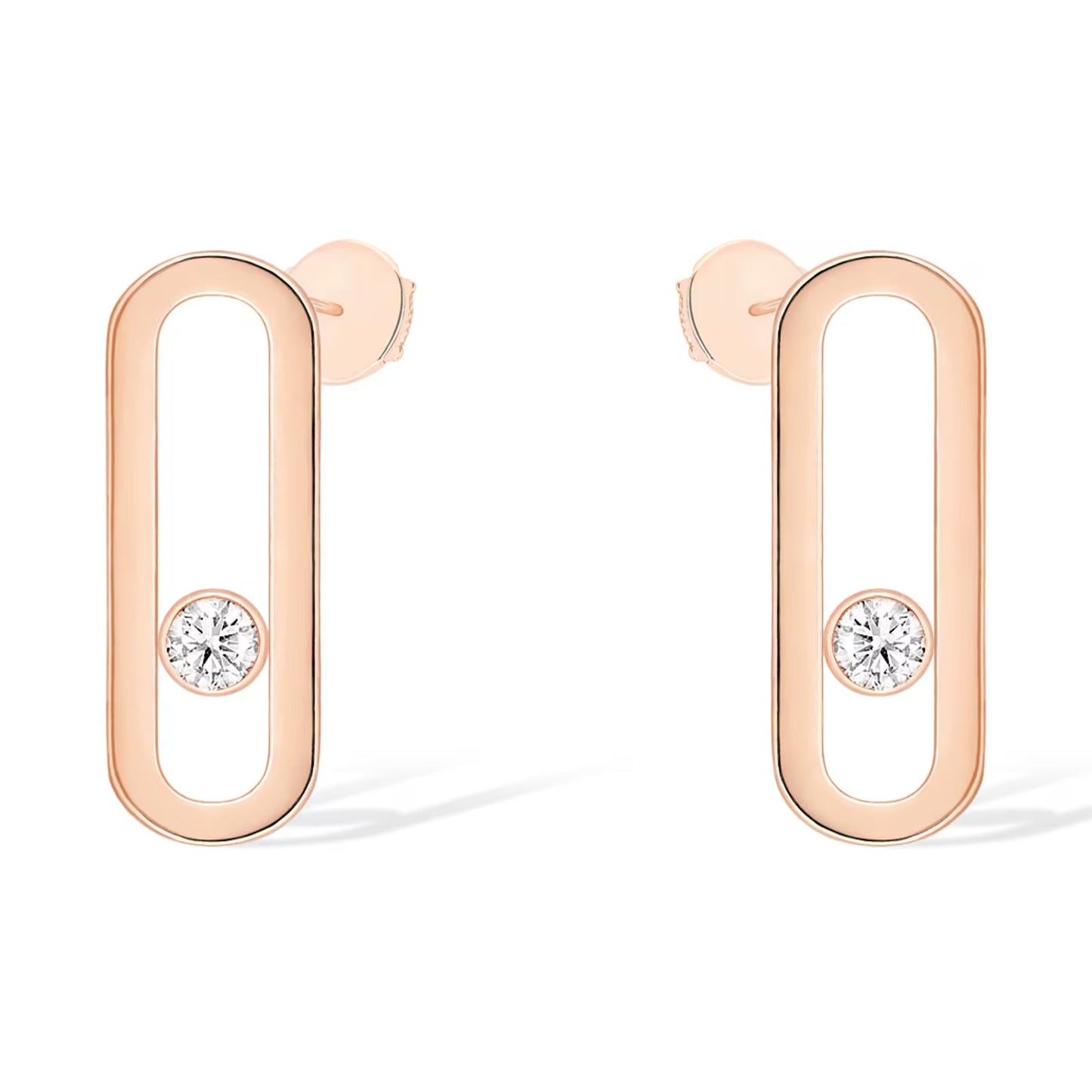 [ElanLuxe Jewelry]MOVE UNO SMALL 1 DIAMOND EARRINGS