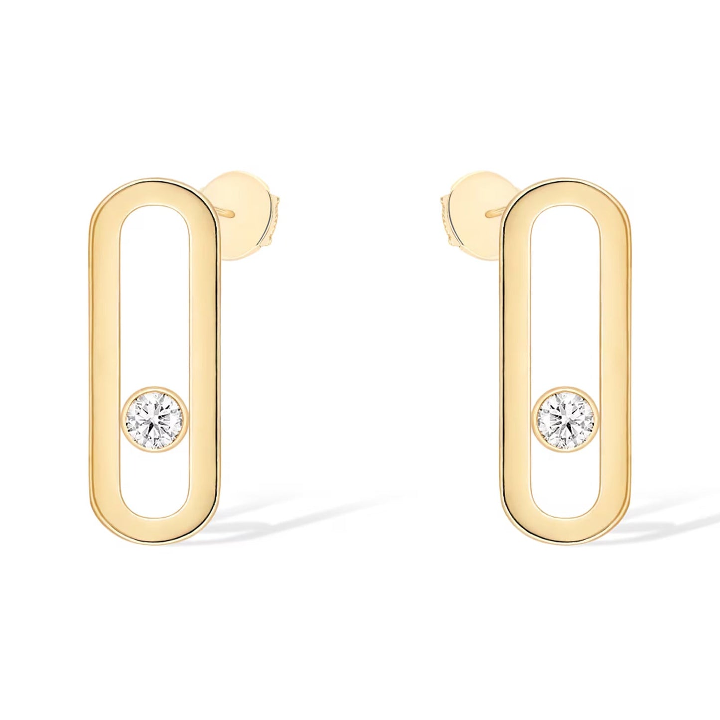 [ElanLuxe Jewelry]MOVE UNO SMALL 1 DIAMOND EARRINGS