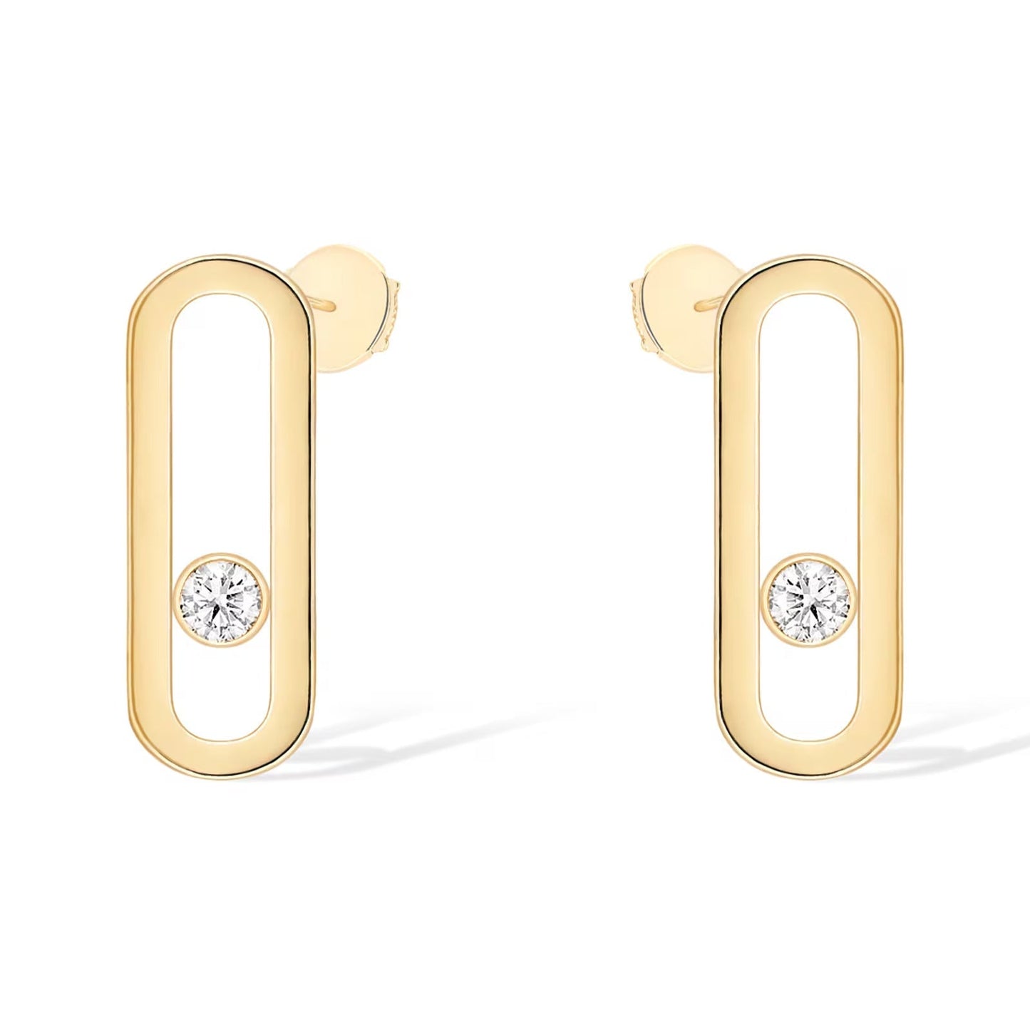 [ElanLuxe Jewelry]MOVE UNO SMALL 1 DIAMOND EARRINGS