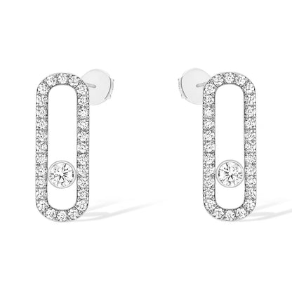 [ElanLuxe Jewelry]MOVE UNO STUD DIAMOND PAVED EARRINGS