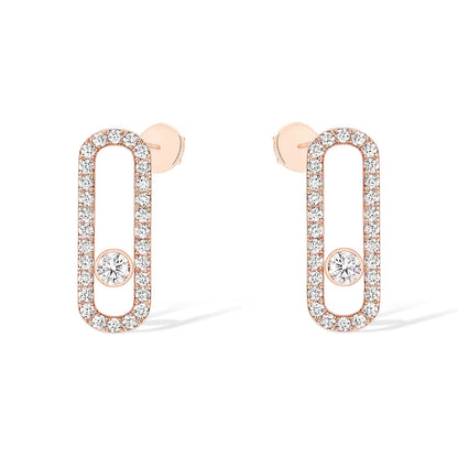 [ElanLuxe Jewelry]MOVE UNO STUD DIAMOND PAVED EARRINGS