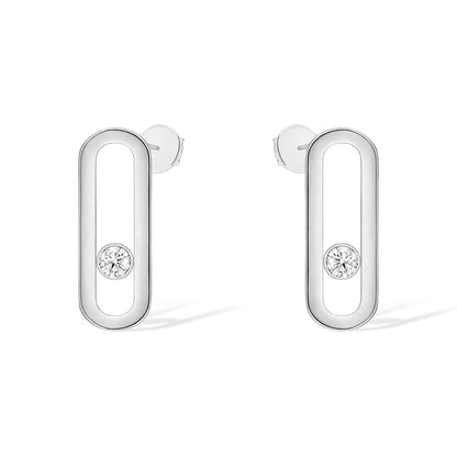 [ElanLuxe Jewelry]MOVE UNO SMALL 1 DIAMOND EARRINGS