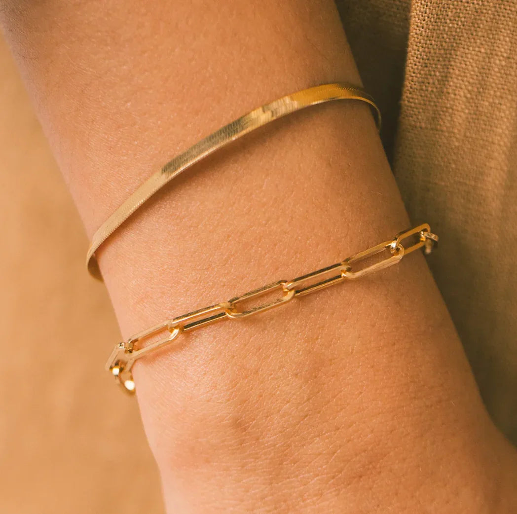 [ElanLuxe]Eloise Gold Paperclip Bracelet