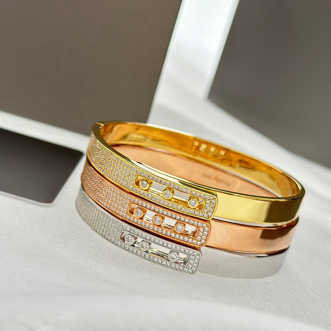 [ElanLuxe Jewelry]Move Noa Rose Gold Pav茅 Diamond Bangle Bracelet