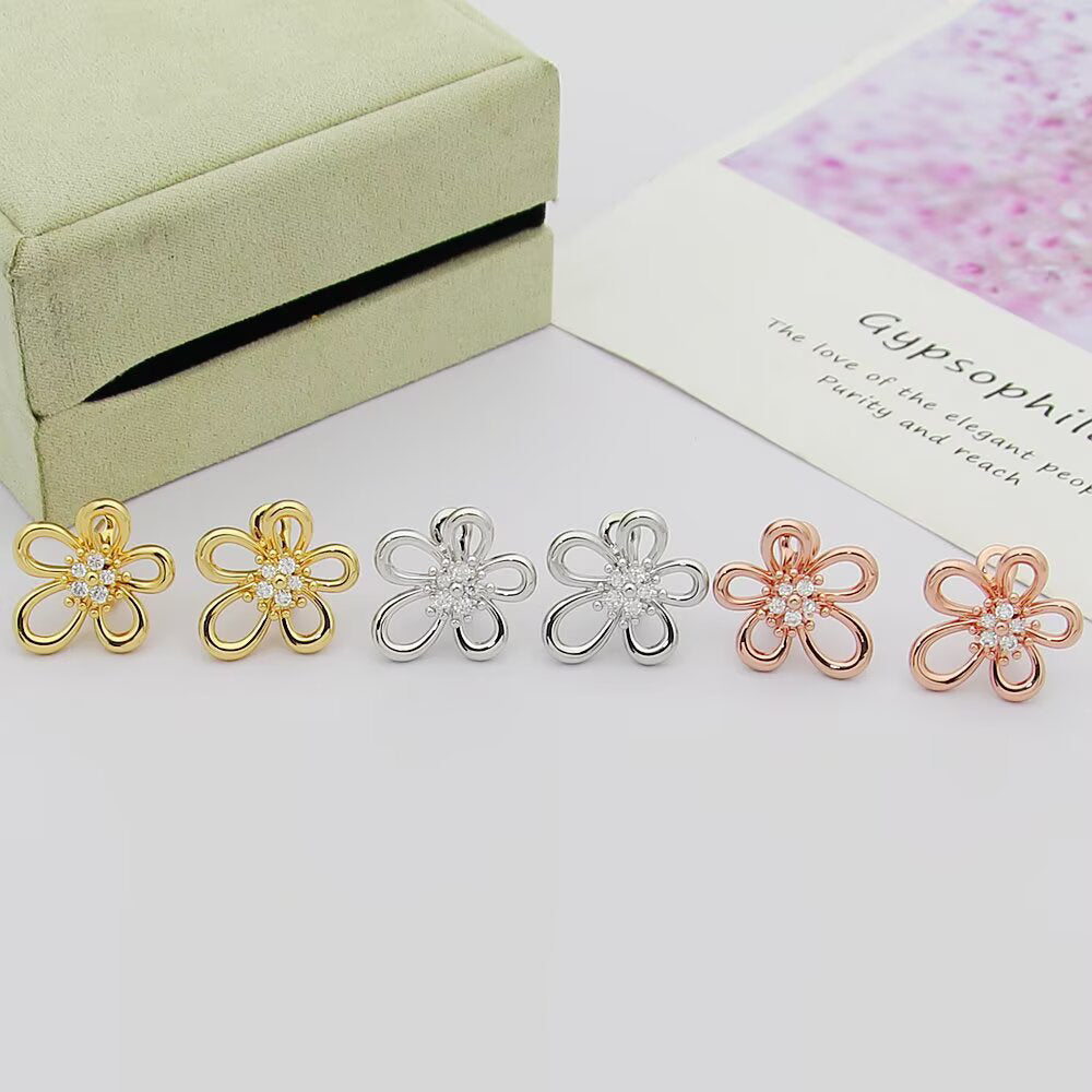 [Elanluxe Jewelry] FLOWERLACE EARRING 5 DIAMONDS