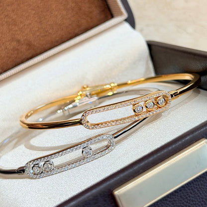 [ElanLuxe Jewelry]Move Pav茅 Diamond Bangle Bracelet M