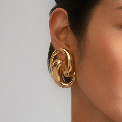 [ElanLuxe]Dansley Water Drop Gold Earrings