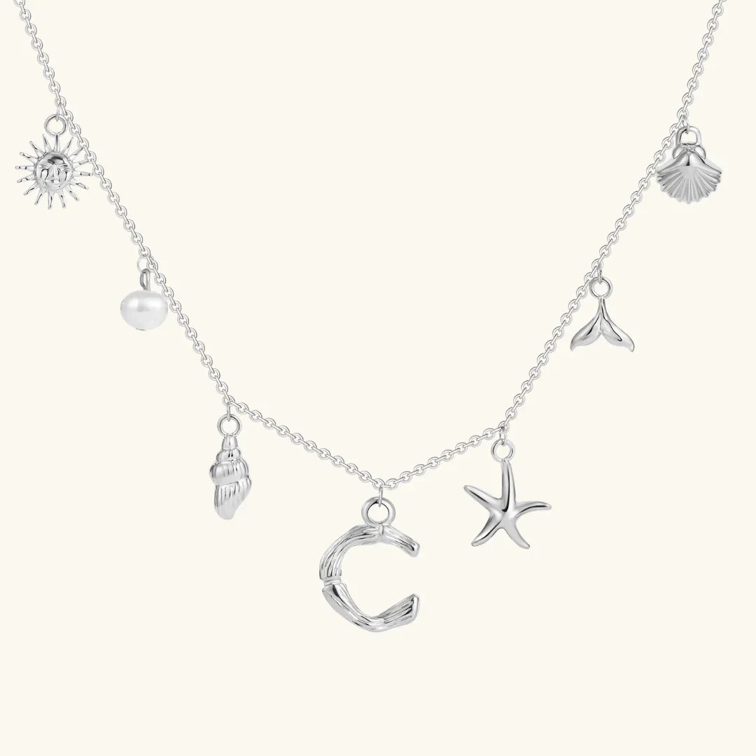 [ElanLuxe]Avaria Ocean Initial Necklace