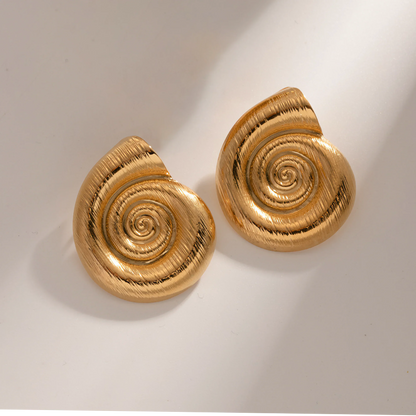 [ElanLuxe]Nauticia Gold Shell Earrings