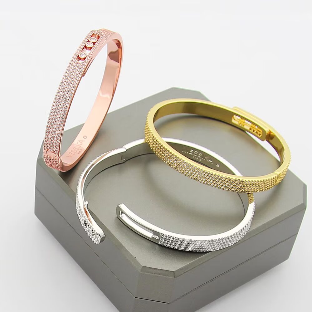 [ElanLuxe Jewelry]Move Noa Full Pav茅 Diamond Bangle Bracelet