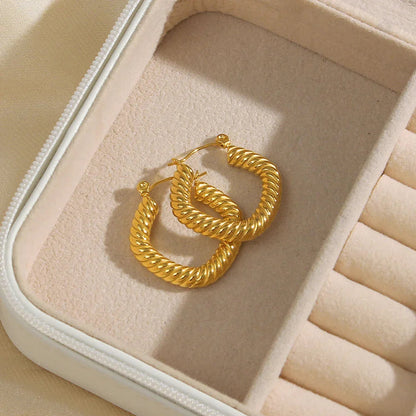 [ElanLuxe]Emani Twist Square Earrings
