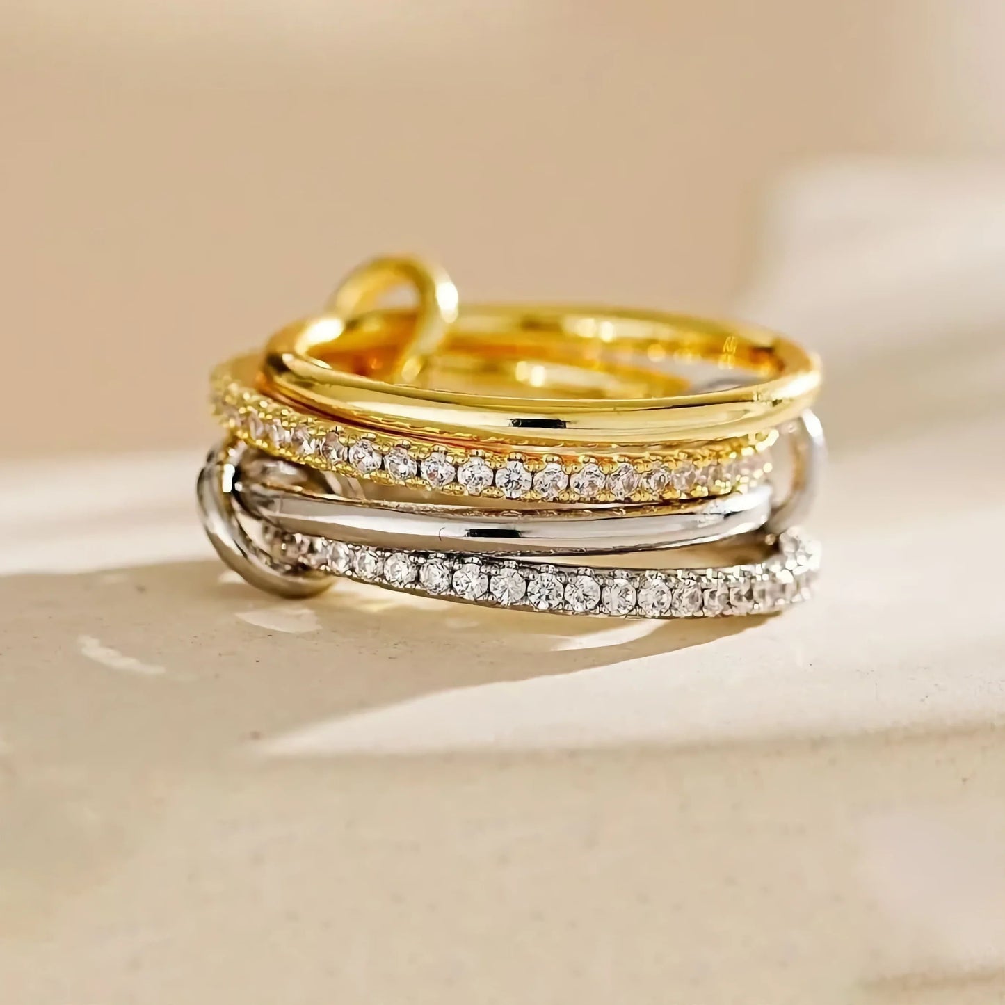 [ElanLuxe]Ivy Stacked Diamond Ring