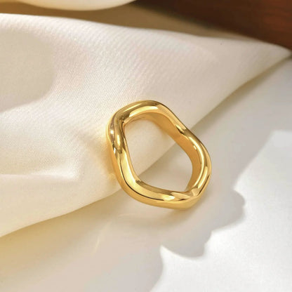 [ElanLuxe]Lunaria Gold Wave Ring