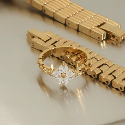 [ElanLuxe]Clestine Diamond Petal Ring