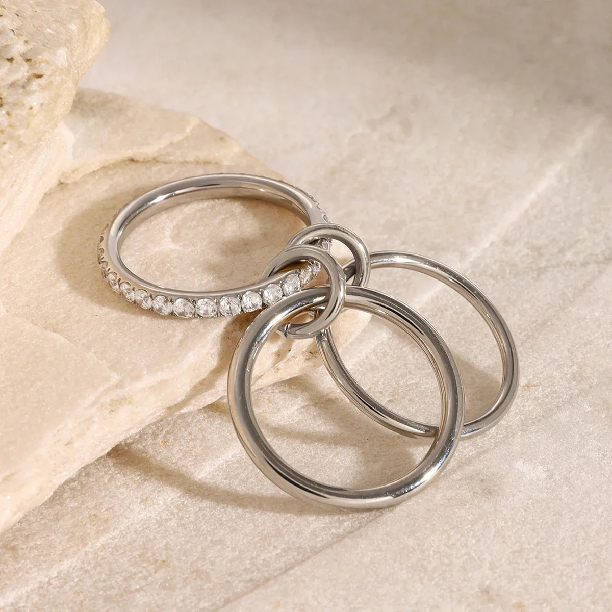 [ElanLuxe]Evadne Diamond Ring Stack