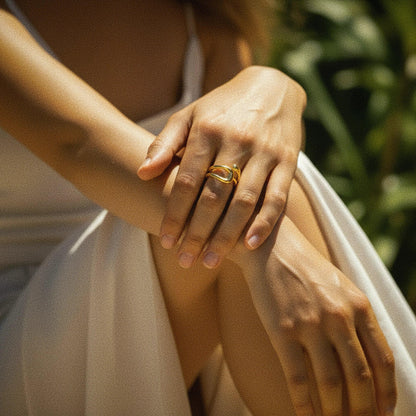 [ElanLuxe]Bernice Open Ended Gold Ring