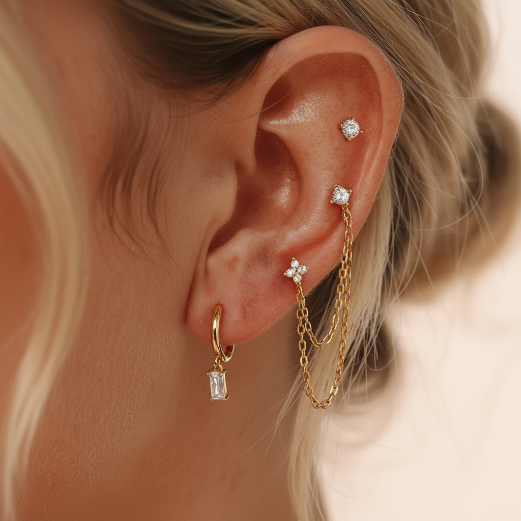 [ElanLuxe]Dina Essential Diamond Earrings Bundle