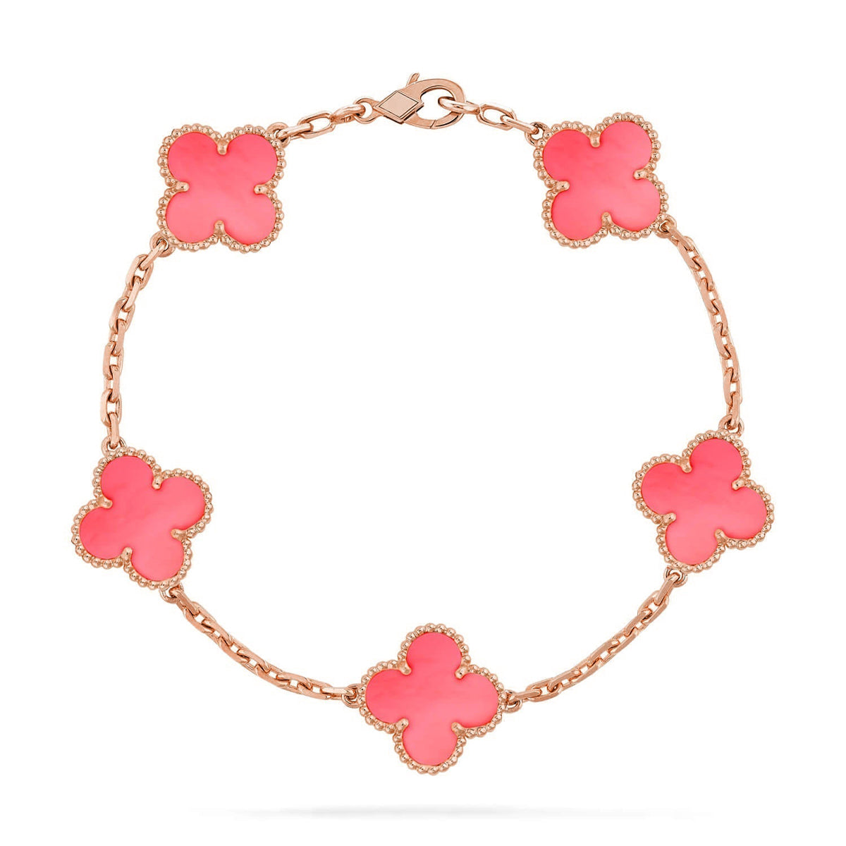 [ElanLuxe Jewelry] CLOVER 5 MOTIFS  PINK MOP BRACELET COLLECTION