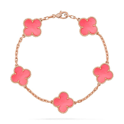 [ElanLuxe Jewelry] CLOVER 5 MOTIFS  PINK MOP BRACELET COLLECTION