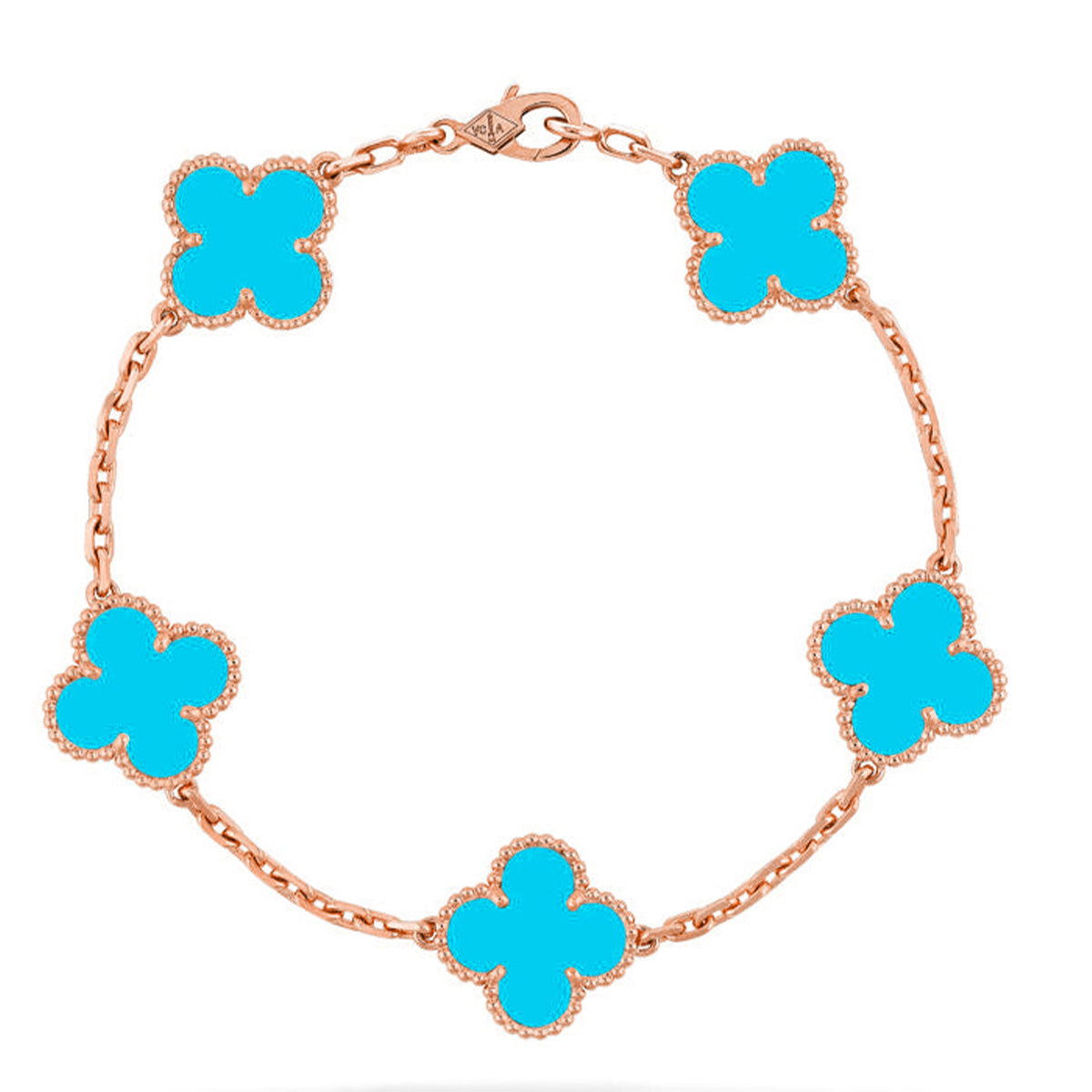 [ElanLuxe Jewelry] CLOVER 5 MOTIF TURQUOISE BRACELET COLLECTION