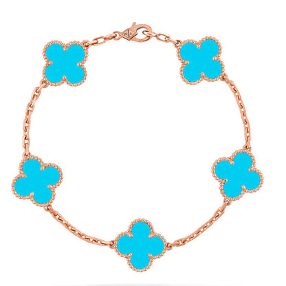 [ElanLuxe Jewelry] CLOVER 5 MOTIF TURQUOISE BRACELET COLLECTION
