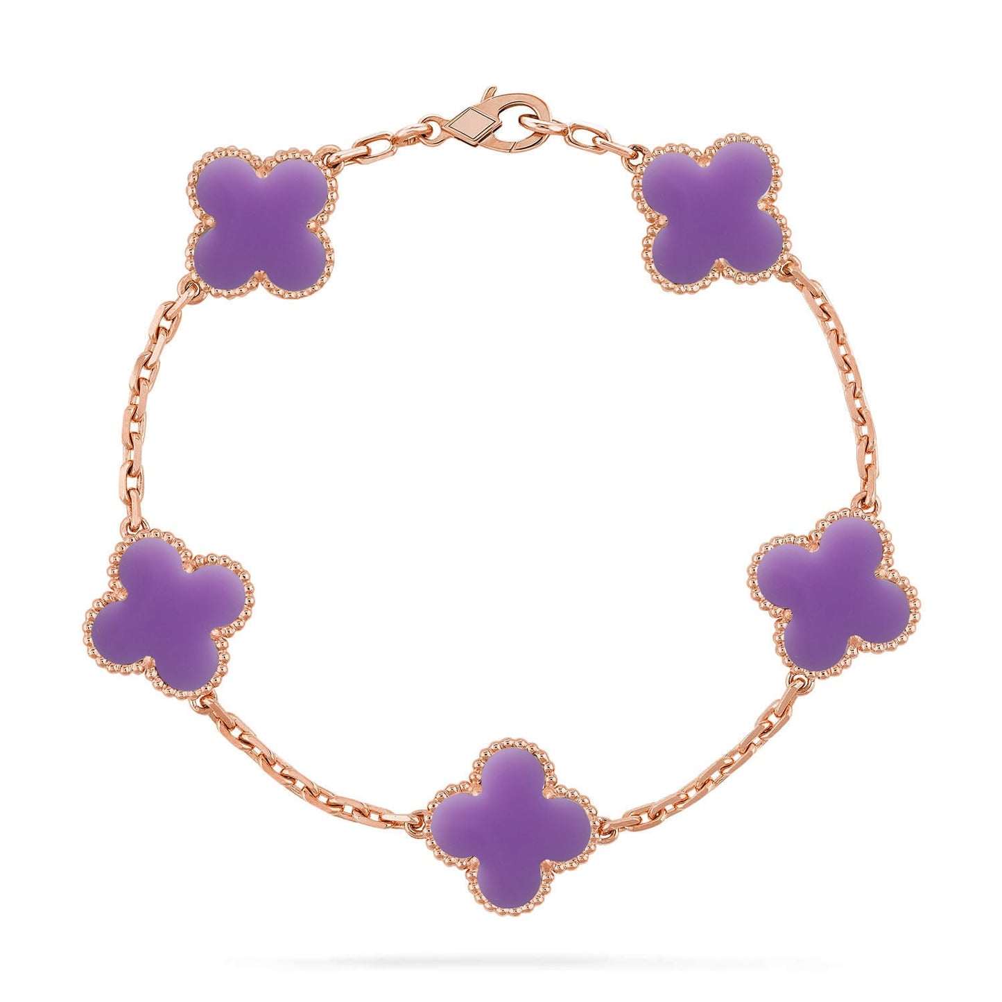[ElanLuxe Jewelry]CLOVER 5 MOTIF LIGHT PURPLE BRACELET COLLECTION
