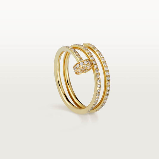 [ElanLuxe Jewelry]JUSTE RING diamond-encrusted double-circle