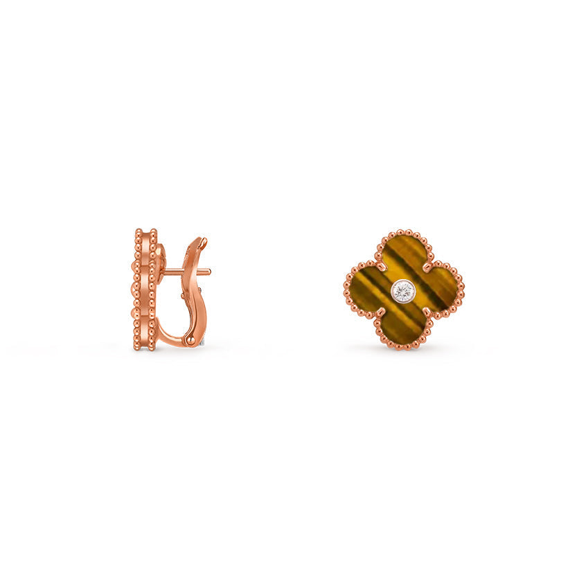 [ElanLuxe Jewelry]CLOVER 15MM MOP DIAMOND EARRINGS COLLECTION