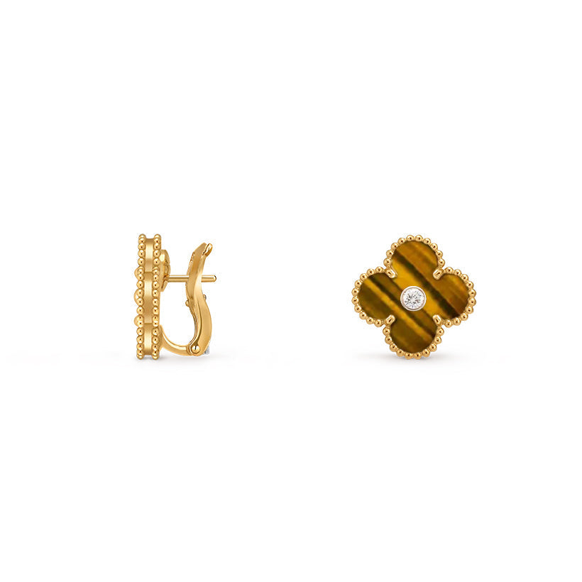 [ElanLuxe Jewelry]CLOVER 15MM MOP DIAMOND EARRINGS COLLECTION