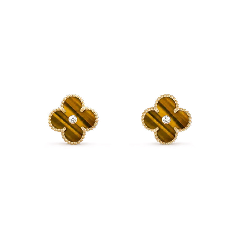 [ElanLuxe Jewelry]CLOVER  15MM DIAMOND EARRINGS COLLECTION