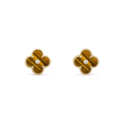 [ElanLuxe Jewelry]CLOVER  15MM DIAMOND EARRINGS COLLECTION