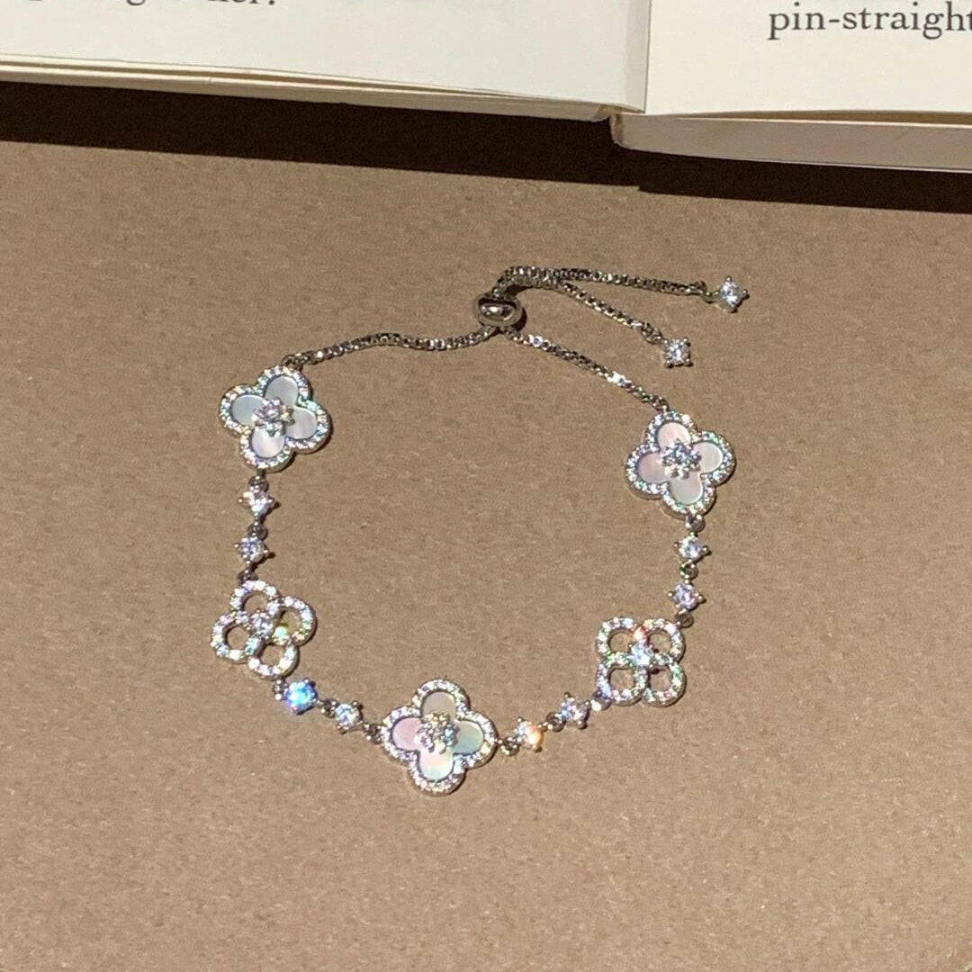 [ElanLuxe Jewelry]CLOVER 5 MOTIF PINK BLUE RED WHITE BRACELET