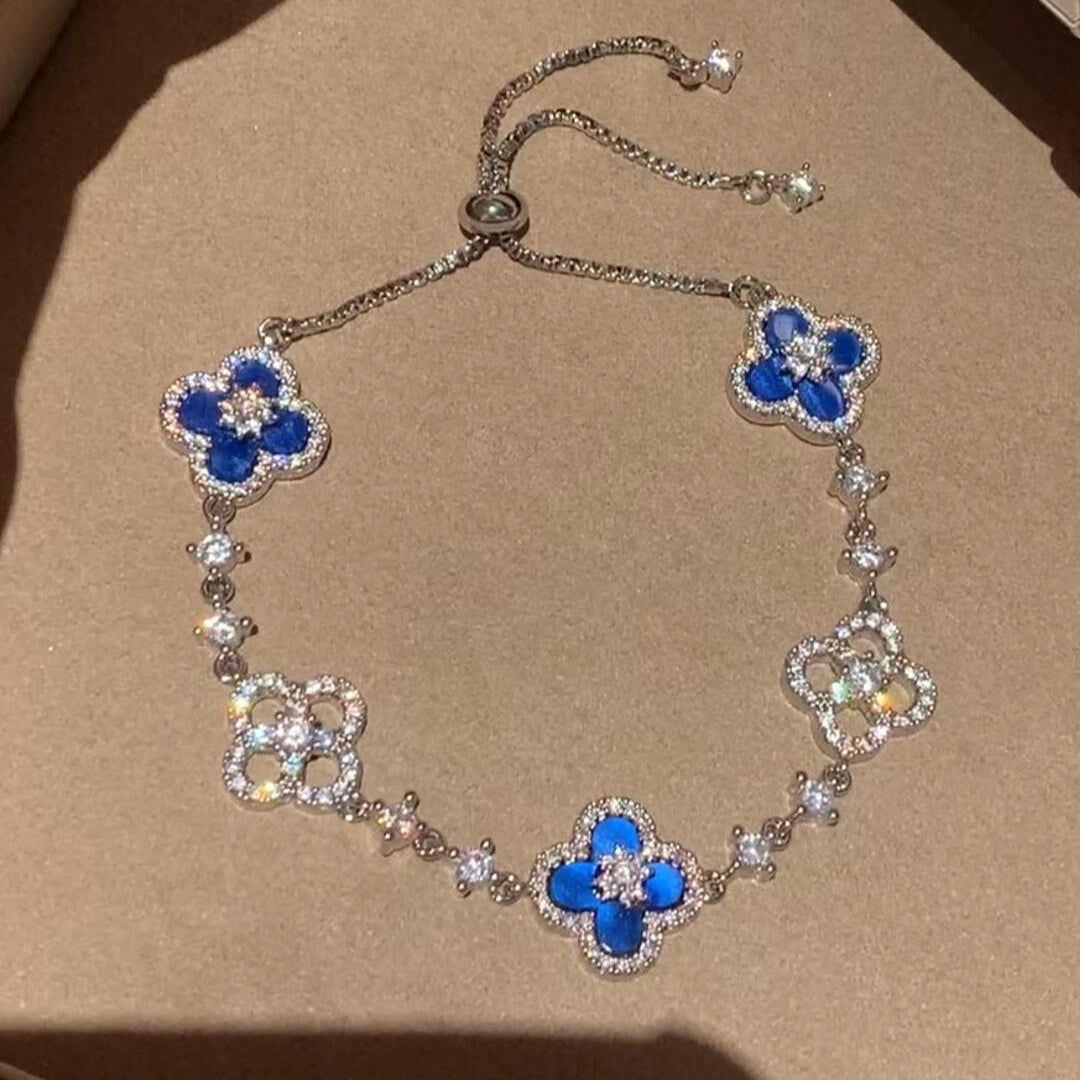 [ElanLuxe Jewelry]CLOVER 5 MOTIF PINK BLUE RED WHITE BRACELET