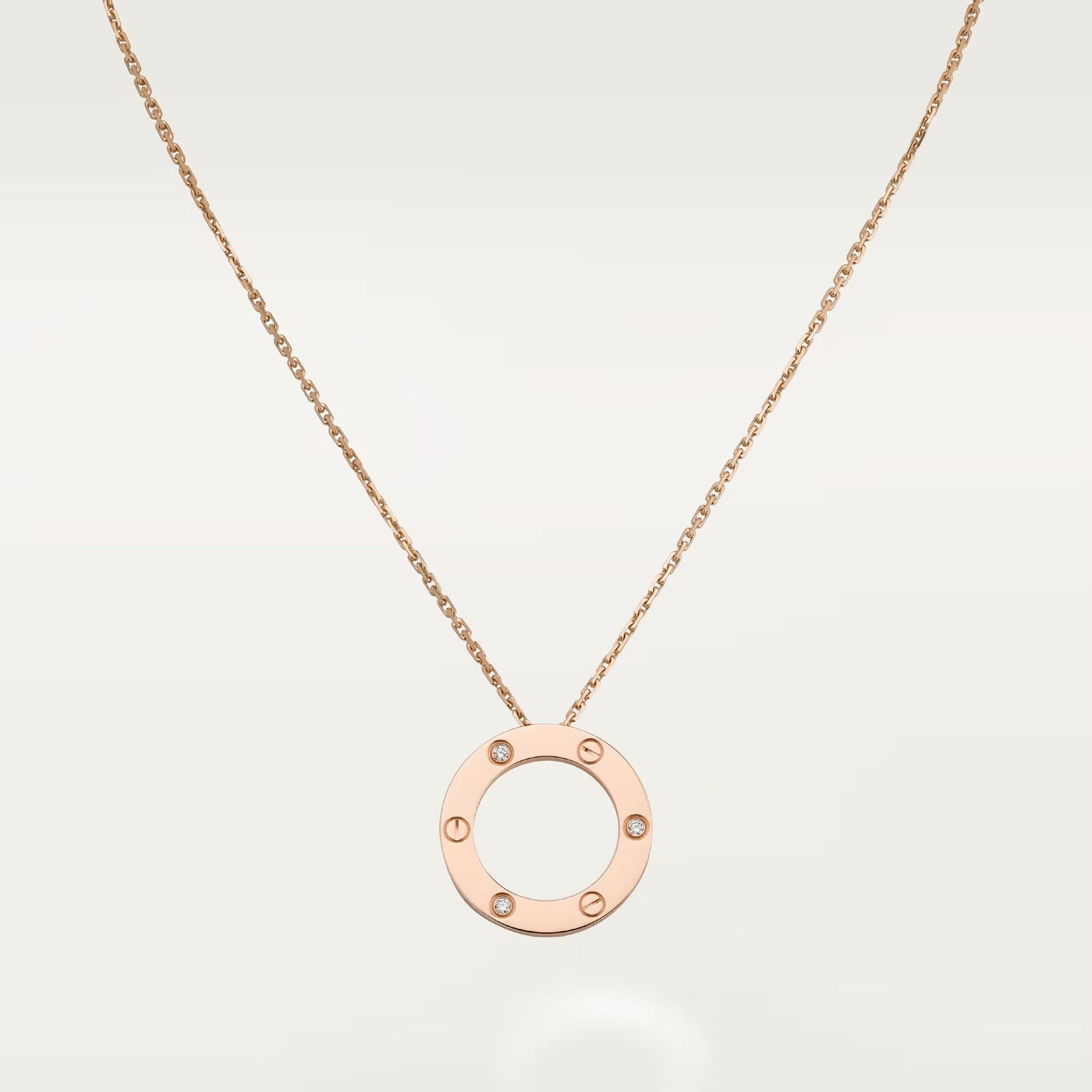 [ElanLuxe Jewelry]LOVE NECKLACE 16MM 3 DIAMONDS
